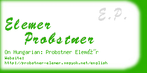 elemer probstner business card